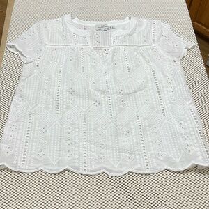 Vineyard Vines White Eye-lit Top - Sz M